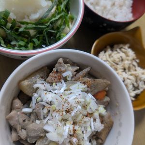 花月雨音🪷の作ってみた!投稿(市販のボイル済み豚もつで作る基本のもつ煮込み)