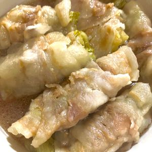 あいるんの作ってみた!投稿(レンジで簡単！豚巻きレタスの旨ぽん蒸し)