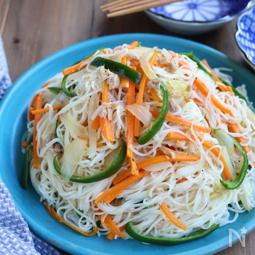 ツナと野菜のそうめんチャンプルー