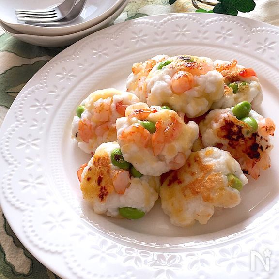 ノンオイル♡ぷりぷり海老とつぶつぶ枝豆のふわふわはんぺん