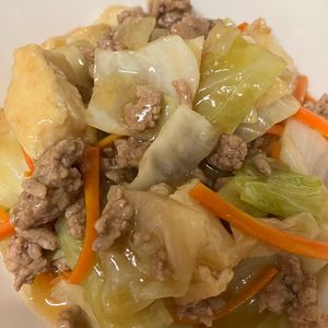 ミントミントの作ってみた!投稿(天才的に旨い♡厚揚げとキャベツとにんじんのそぼろあんかけ)