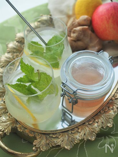 自家製シロップで☆アップルジンジャエール