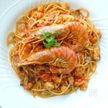 エビの旨味たっぷりトマトクリームスパゲッティ
