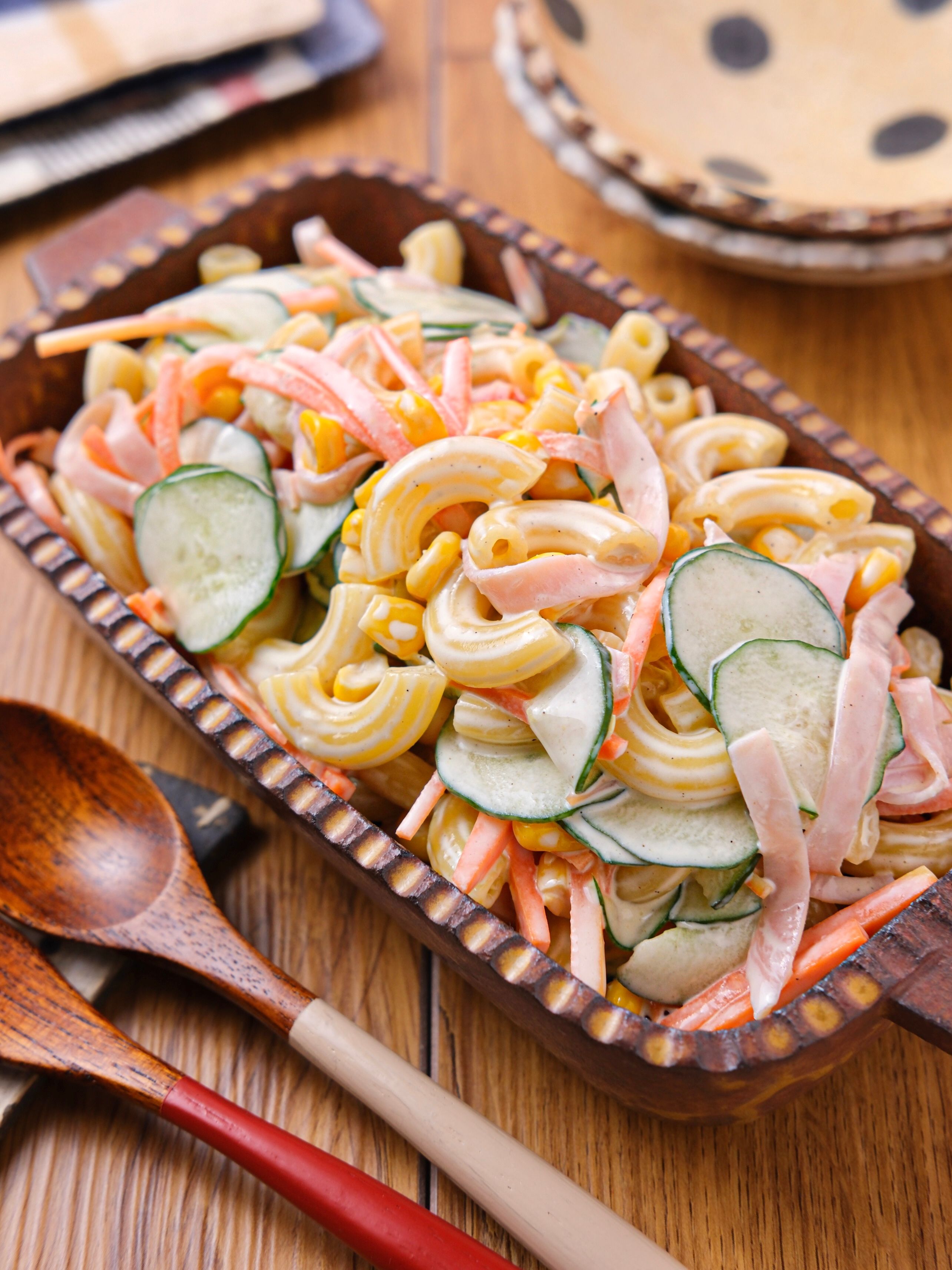 レンチン☆マカロニサラダ】レンジで簡単！褒められ副菜♡ | レシピ