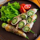 『大葉とチーズの肉巻きオクラ』タレなし美味♡お弁当にも！