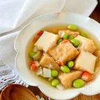 とろ～り♪厚揚げと枝豆の白だし煮