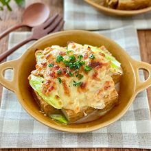 簡単お手軽♩厚揚げとネギの味噌マヨチーズ焼き