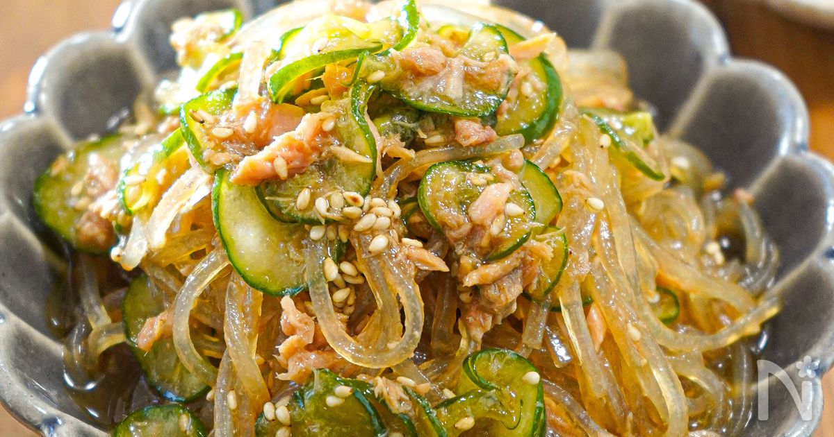 【子供爆食♪ツナきゅうりの中華風マロニーサラダ】