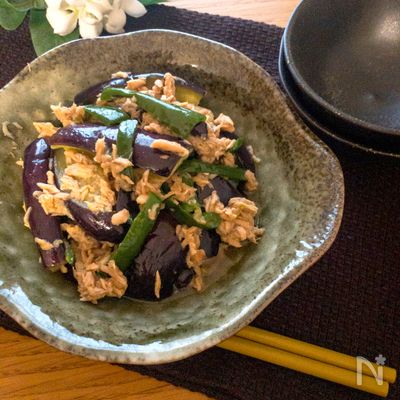 材料全部いれてチーンで完成♡レンチン無限なすピーマン中華和え