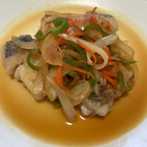 りんごの作ってみた!投稿(【たらの野菜南蛮だれ】お魚とお野菜でバランス良く♪)