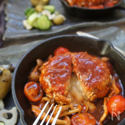 ジューシーお好み焼き風ハーフカロリー高野豆腐入りハンバーグ
