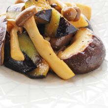 キノコとナスの生姜焼き
