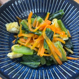 1250624の作ってみた!投稿(あと1品♩小松菜とお揚げの出汁煮)