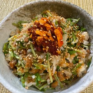 楽ラク手抜キッチン🐶🐾の作ってみた!投稿(爆速で栄養たっぷり！豆苗納豆ごはん)
