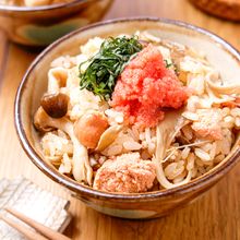 【きのこの明太バター炊き込みご飯】ふんわり香るだしバター♪