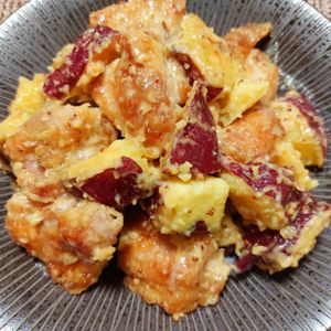 よっこの作ってみた!投稿(さつまいもと鶏肉のデリ風ハニーマスタード)