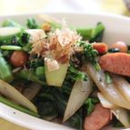 菜の花とウインナーのサッと塩炒め♪