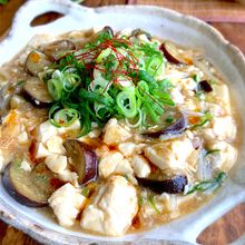 優しいおいしい簡単節約【なすとお豆腐のとろとろ中華煮】