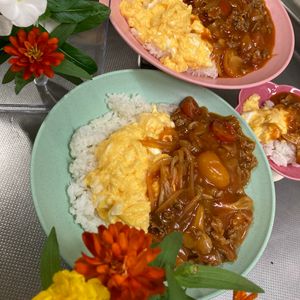 そら・ゆずの作ってみた!投稿(【とろたまオムハヤシ】ルウ不要♡胃袋を掴む愛情ごはん♬)