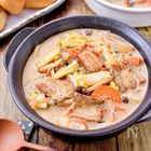 【ルウなしで簡単】「豚肉と白菜の和風クリームシチュー」醤油とバターが決め手！
