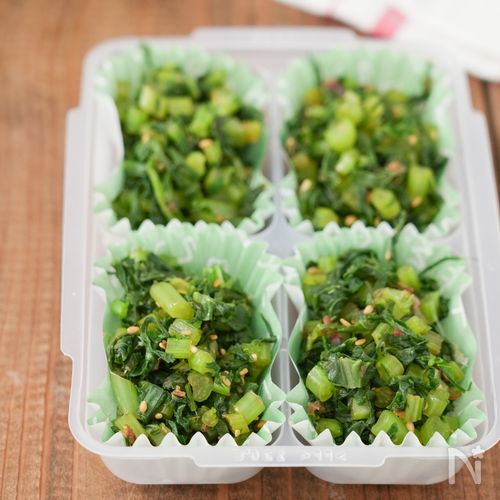 【冷凍作り置き】大根葉のかつおごま炒め