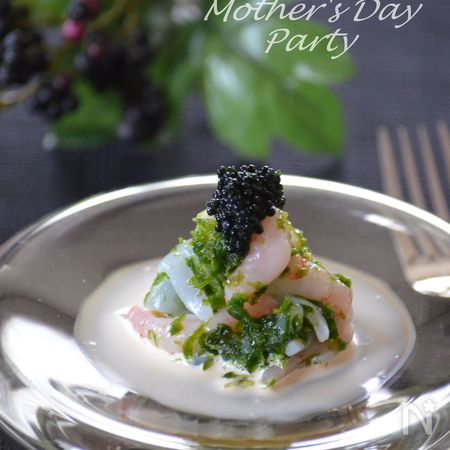 スルメイカと甘エビのマリネ生海苔と共に クリーム仕立て By 松尾絢子 ちきむん レシピサイト Nadia ナディア プロの料理家のおいしいレシピ