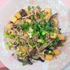milkの作ってみた!投稿(ひき肉と絹厚揚げとえのきとなすのスタミナ白だし炒め)