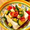 michuの作ってみた!投稿(オリーブ醤油でワインに〇チーズとトマトときゅうりの彩り冷奴)