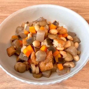 1048918の作ってみた!投稿(【定番お惣菜♡煮るだけ簡単】優しい味わい♪大豆の五目煮)
