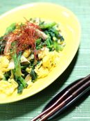 菜の花と卵のエスニック炒め