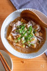 【レンジだけ】豚バラと厚揚げのみぞれ蒸し