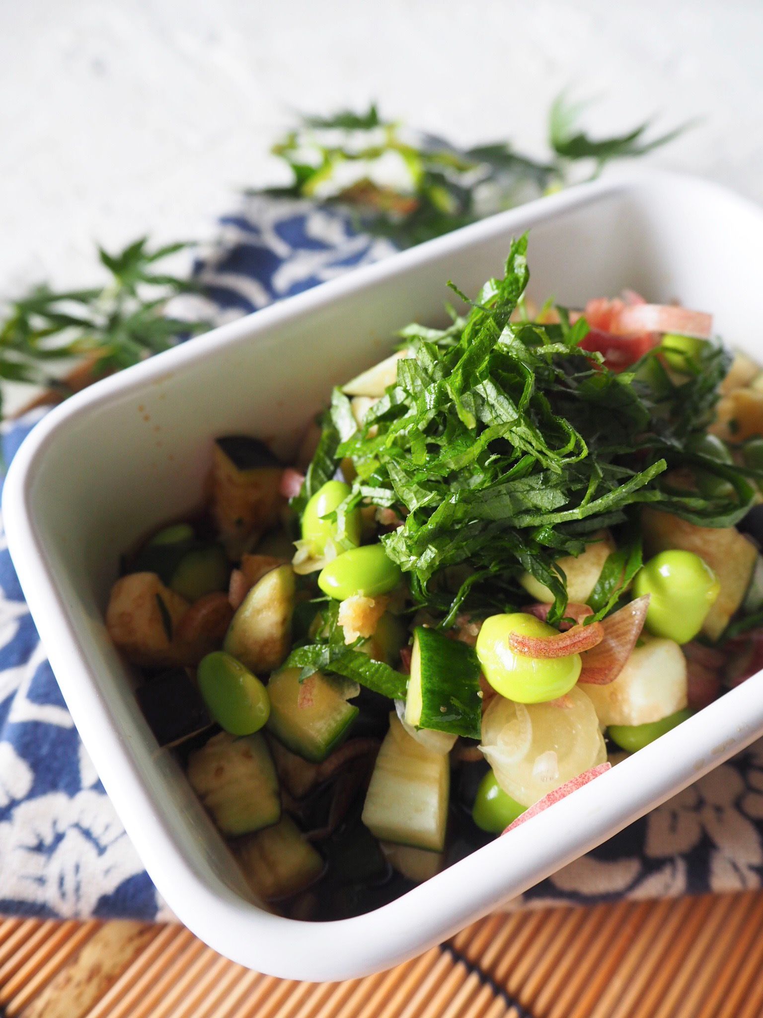 やみつきだしで】簡単手軽☆夏野菜たっぷりの〈だし〉そうめん