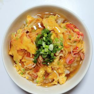 ふうかの作ってみた!投稿(簡単に絶品中華！醤油風味のふわとろ天津飯)