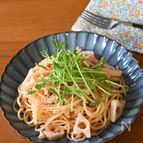 シャキッと美味しい！れんこん入り明太パスタ