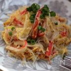 カニかまぼことはるさめの卵とじ炒め