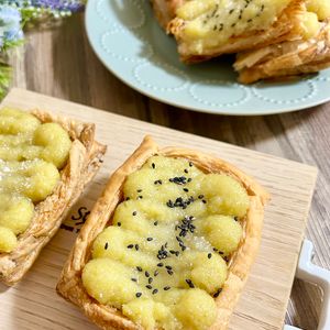 のりのり🐾🎀🤍の作ってみた!投稿(【スイートポテトパイ】冷凍パイシートで作る！)