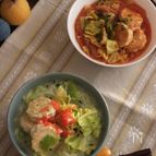 豆腐チキンバーグの簡単スープハルサメ　250Kcal
