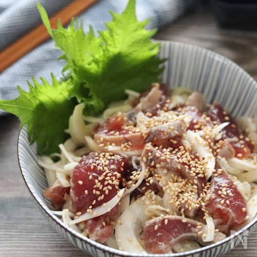 【鰹のたたきにんにく塩だれ】美味しい食べ方発見‼️超オススメ