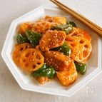 鶏とれんこんのケチャぽん炒め