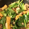 小松菜と厚揚げのそぼろ煮の工程5