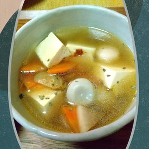 チョロリスの作ってみた!投稿(生姜でぽかぽか♡『崩し豆腐のけんちん汁』)