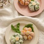 型不要♪2色のお花おにぎり