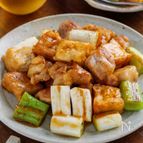 【ねぎが香ばしい！】鶏ももと厚揚げの甘酸っぱポン酢鶏