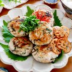 【塩昆布とれんこんの大葉つくね】米粉でふわっもち！
