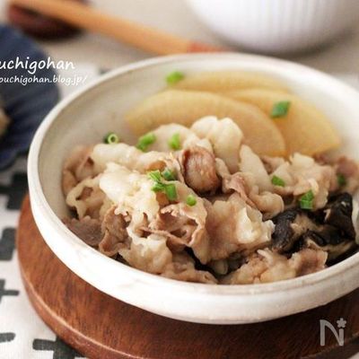 大根は薄切りで時短♡子供が喜ぶ味噌味の豚バラ大根♡