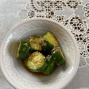万福の作ってみた!投稿(【ひと口きゅうりのごま酢和え】和えるだけ♪箸休めにぴったり！)