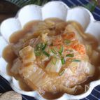 もち巾着と白菜のめんつゆ煮（ワンパンで簡単）