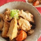 鶏手羽元と厚揚げの味噌煮　めんつゆで簡単作り置き