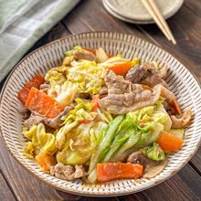 【豚こまと春キャベツのごま味噌だれ】キャベツがタレに合う♡