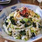 【白菜とえのきとワカメのうま塩ナムル】たっぷり食物繊維♪